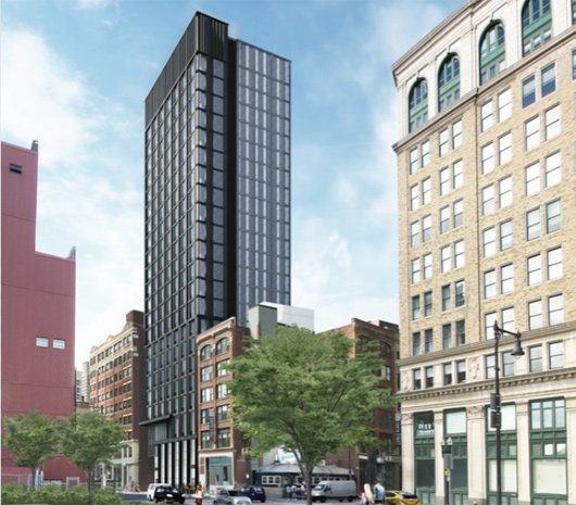 Rendering of proposed 22-story condo builidng on Kneeland Street in Chinatown