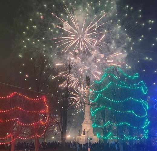 Fireworks over the Soldiers and Sailors Monument