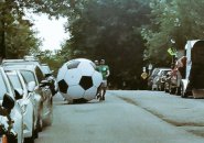 Big soccer ball in the South End