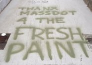 Keep Allston shitty: New graffiti thanking state for clearing away old graffiti