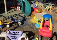 Too many toys in Jamaica Plain playground
