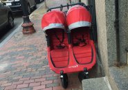 Double-wide stroller on Dwight Street
