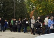 Line to vote in West Roxbury