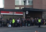 Waiting for the bus at Broadway