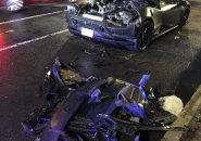 Remains of an expensive car in Copley Square