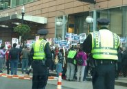 Union protesters at Ritz-Carlton
