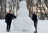 Big snowman on Mission Hill