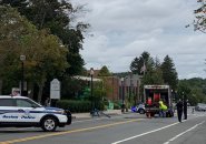 Washington Street shut in front of Daniels Baker in Brighton