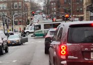 Dead Green Line trolley at Allston Street