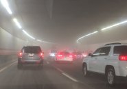 Foggy O'Neill Tunnel in downtown Boston