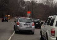 Car parked badly at Jamaica Pond