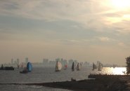 Sunset over Boston Harbor as seen from Deer Island