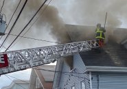 Firefighter on Brookvale Street roof
