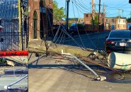 Fallen pole in Roxbury