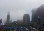 Fog over downtown Boston