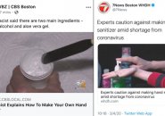 WBZ shows how to make your own hand gel, WHDH says that's dangerous