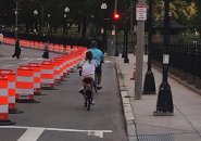New bike lane on Tremont Street along Boston Common