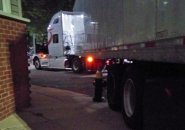 Tractor trailer stuck at E. 2nd and M streets in South Boston