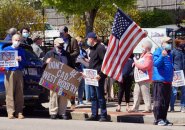 Protesting a condo building in West Roxbury