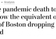 Post headline: The pandemic death toll is now the equivalent of all of Boston dropping dead