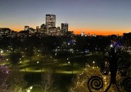 Orange sunset over the Common and Back Bay