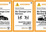 Alternative warning signs for the Orange Line shutdown