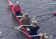 Viking rowers on the Charles River