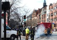 Flaming manhole at Dartmouth and Newbury