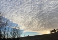 Swirling clouds above Millennium Park