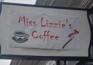 Sign for Miss Lizzie's Coffee