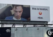 Billboard reading This Is Boston and it's in Boston