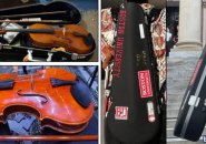 Photos of the stolen viola and its case