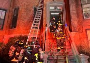 Firefighters at Worcester Square building