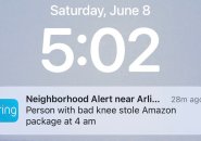 Ring alert from Arlington: Package stolen by person with a bad knee