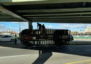 Overturned truck storrowed at Kenmore ramp