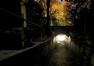 Light-bereft tunnel from Belgrade Avenue to Fallon Field