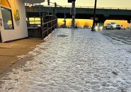 Iced over sidewalk on Neptune Road in East Boston