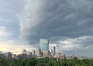 Fierce clouds moving over Boston