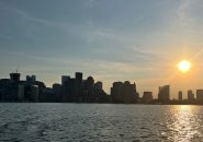 Sunset over Boston Harbor