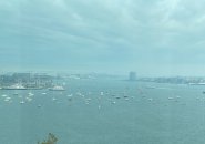 Smoke-fed haze over Boston Harbor