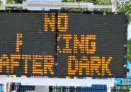 Electronic sign board that seems to tell people they can't have sex after dark