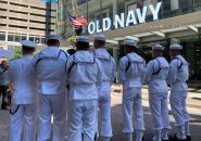 Sailors in front of Old Navy in Downtown Crossing