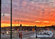 Orange sunrise over Morton Street