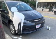 White paint on minivan on Lagrange Street next to Billings Field