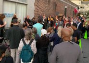 Vigil participants on Tower Street