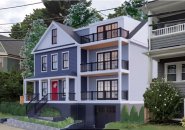 Rendering of proposed new three-family house on Savin Hill Avenue