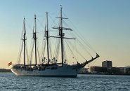 Juan Sebastián de Elcano coming into Boston Harbor