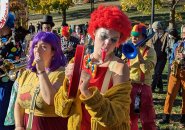 Some clowns protesting men who want to force births