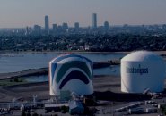 Two Boston Gas tanks along the Expressway