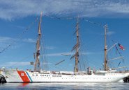 US Coast Guard's Eagle docked in Boston